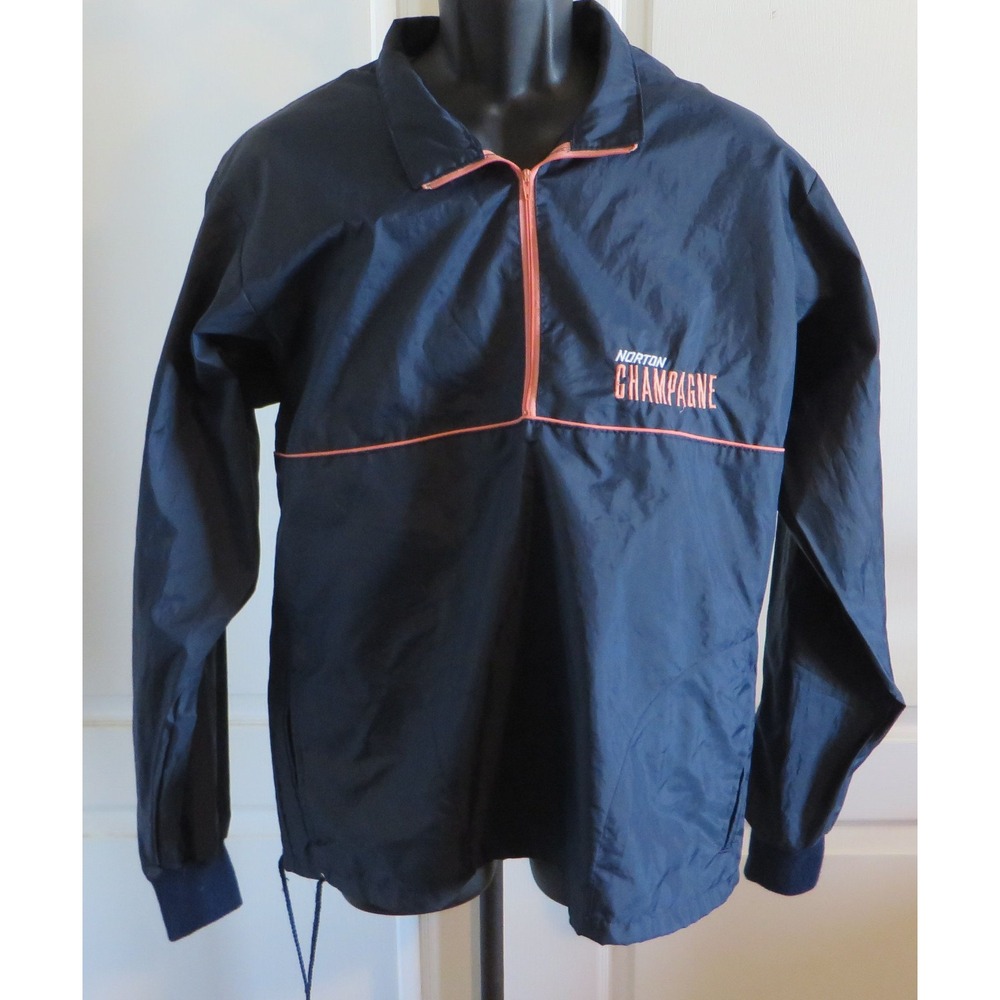 Vtg Norton Champagne Turfer Windbreaker Jacket Made in USA Pullover Zip Size MED